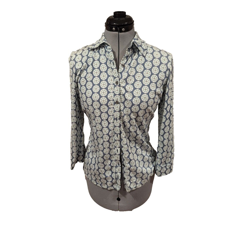 Boden Stretch Cotton Button Down SZ 6 Pretty Buttons Comfortable Classic